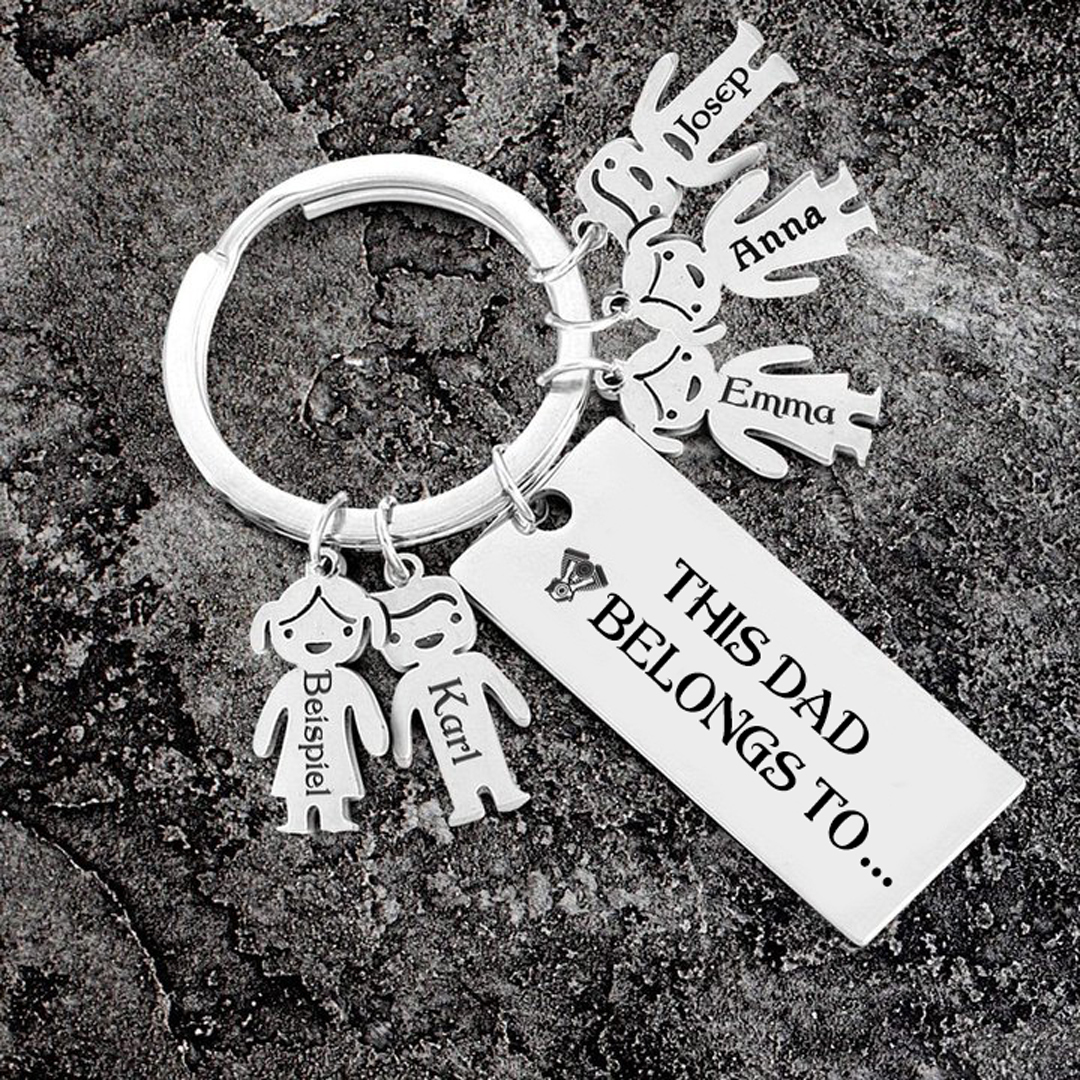 5 Names-Personalised 5 Children's Name Keychain Gift for Mum Dad-Jessemade AU