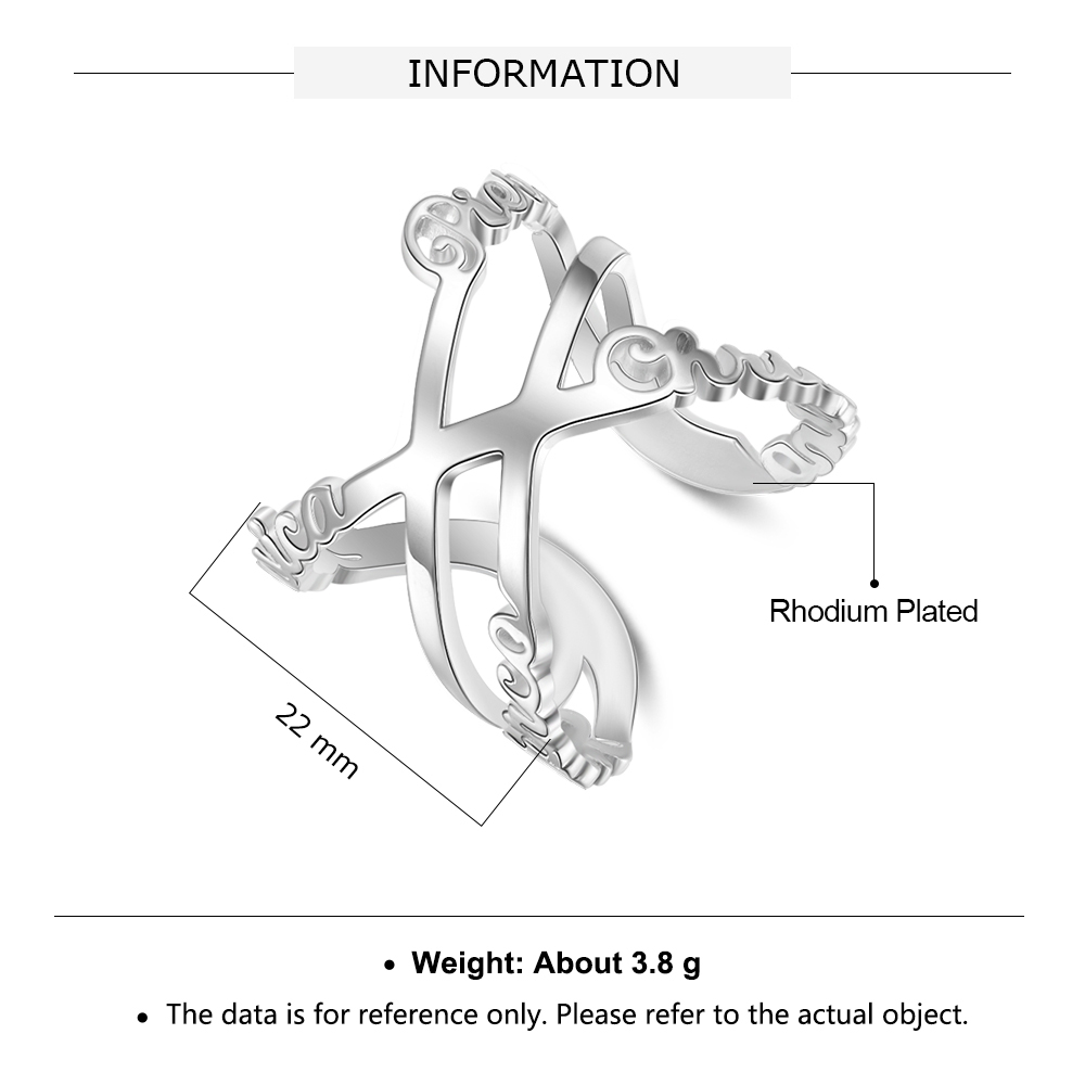 Personalised Ring Custom 4 Names Ring Best Gift For Women-Jessemade AU