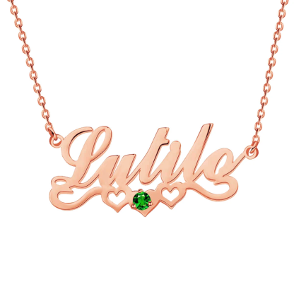 Personalised Necklace With Birthstone Custom 1 Name Necklace Gift For Women-Jessemade AU