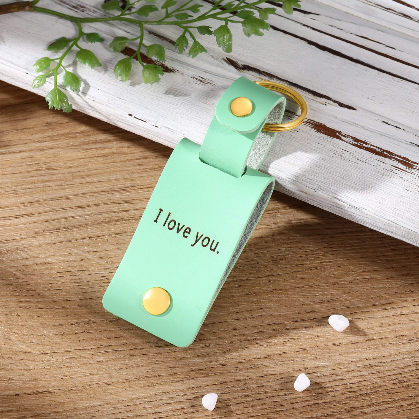 Personalised Photo Keychain Customised with Text Leather Keyring Couple Keychain Gift for Him/her-Jessemade AU