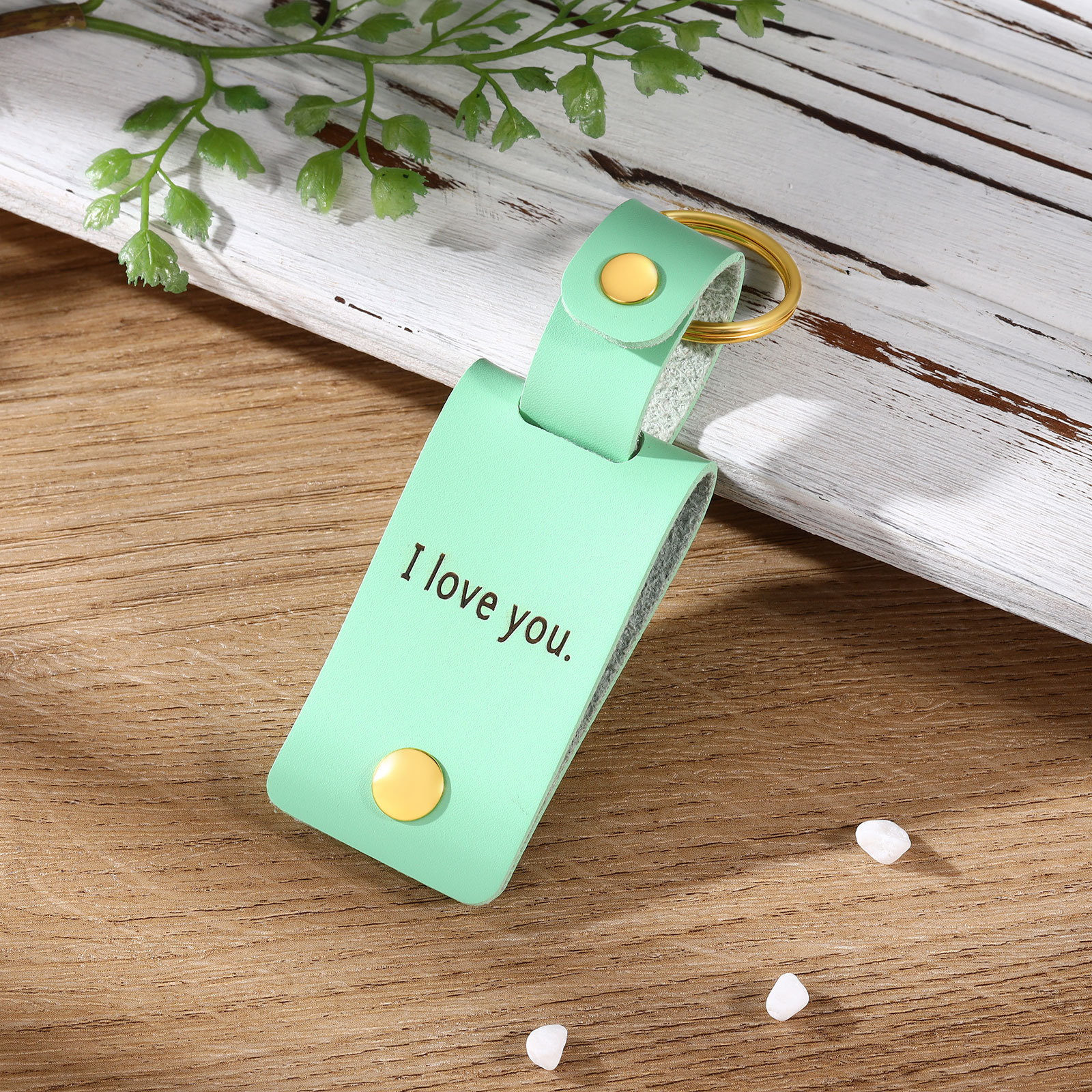 Personalised Photo Keychain Customised with Text Leather Keyring Couple Keychain Gift for Him/her-Jessemade AU