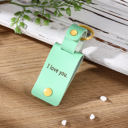 Personalised Photo Keychain Customised with Text Leather Keyring Couple Keychain Gift for Him/her-Jessemade AU