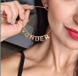Personalised Circle Name Earrings for Women-Jessemade AU