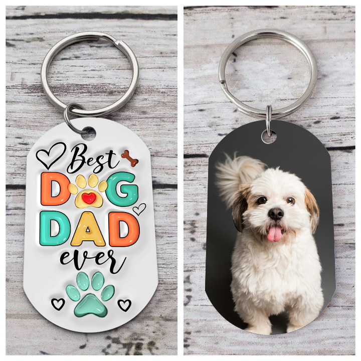 Personalised Photo Keychain Pet Lovers Keychain Gifts for Men - The Dog Dad Ever-Jessemade AU
