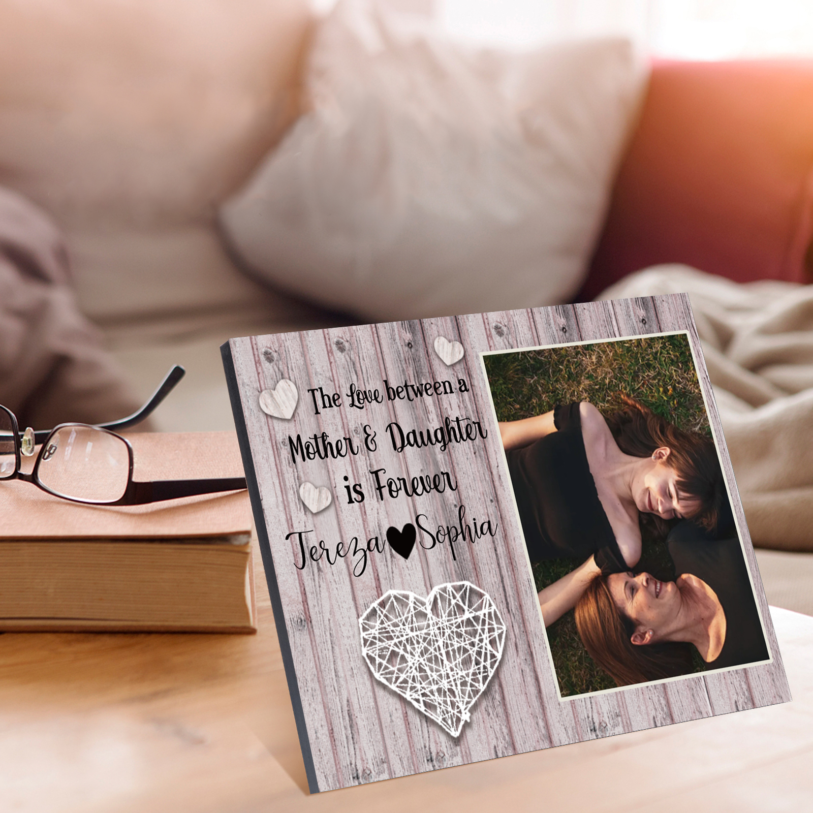 Mother and Daughter Picture Board Customised Photo Keepsake Wood Signs Photo Frame Gifts For Mother/Daughter-Jessemade AU