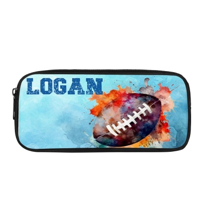 Personalised  Name Pencil Case Rugby Pen Bag Zipper Back to School Gifts for Student-Jessemade AU