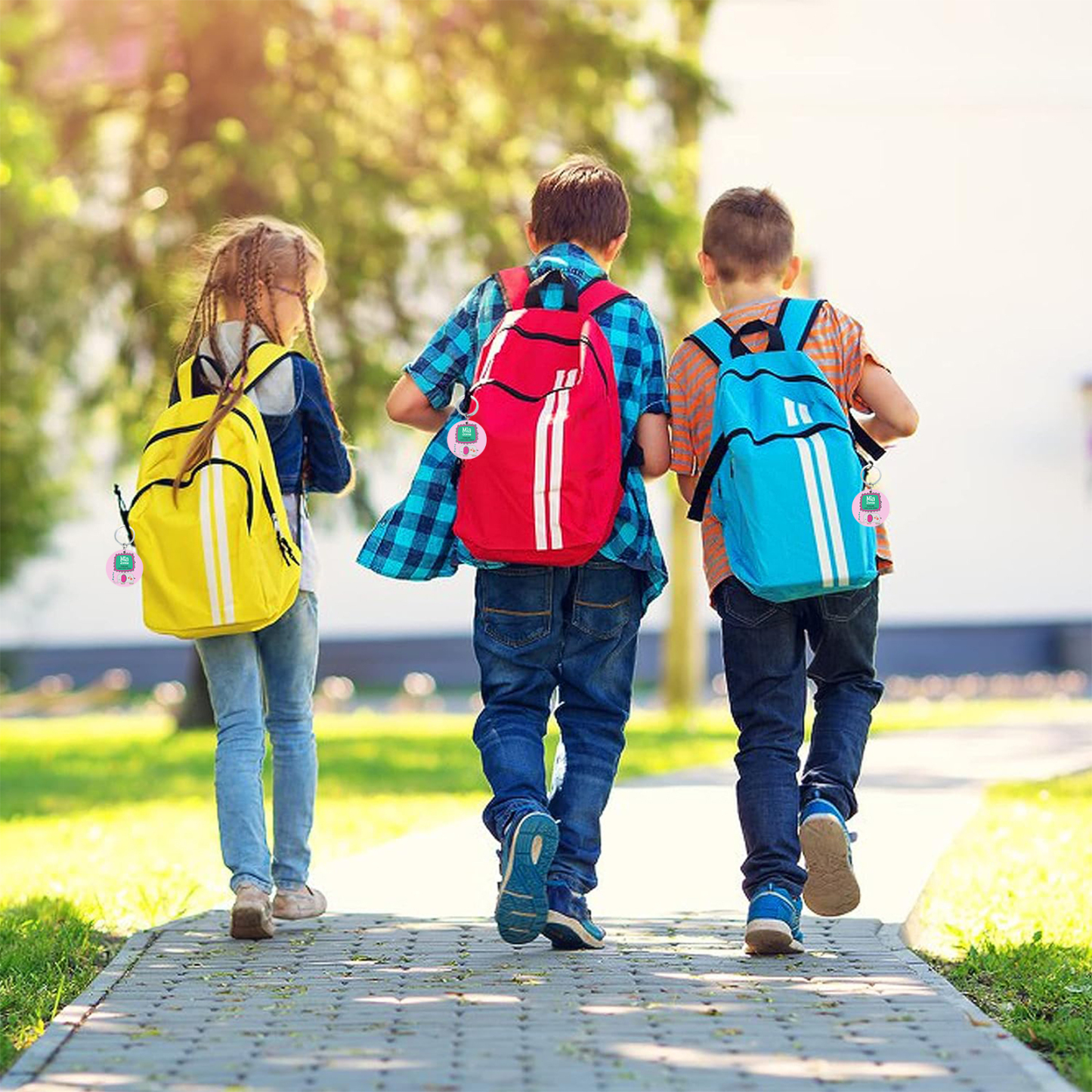 Customised Name and Phone Number Keychain Pink Elephant Back-to-School Gift for Kids-Jessemade AU