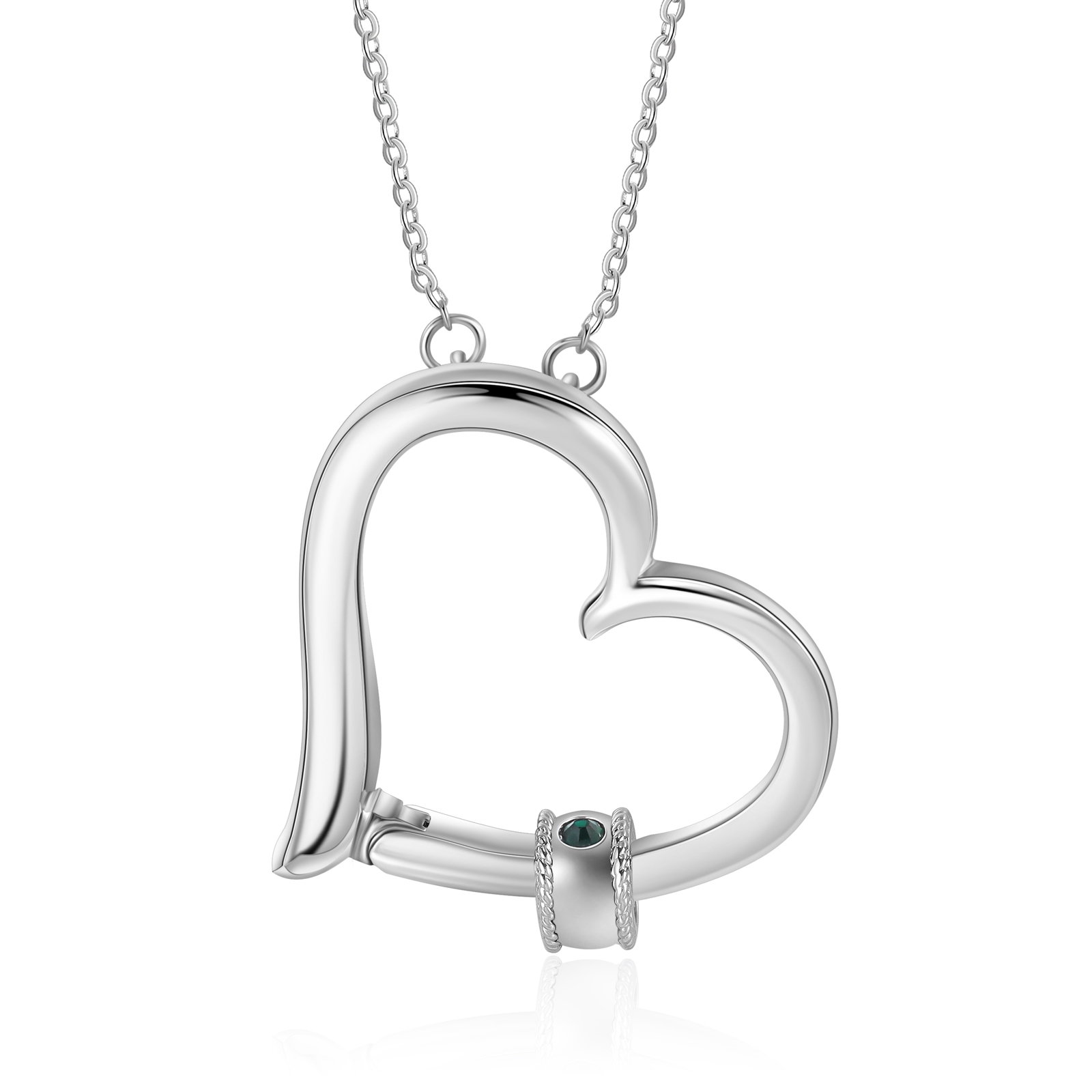 Personalised Heart Necklace With 1 Birthstone Engraved Family Names Necklace Gift for Her-Jessemade AU