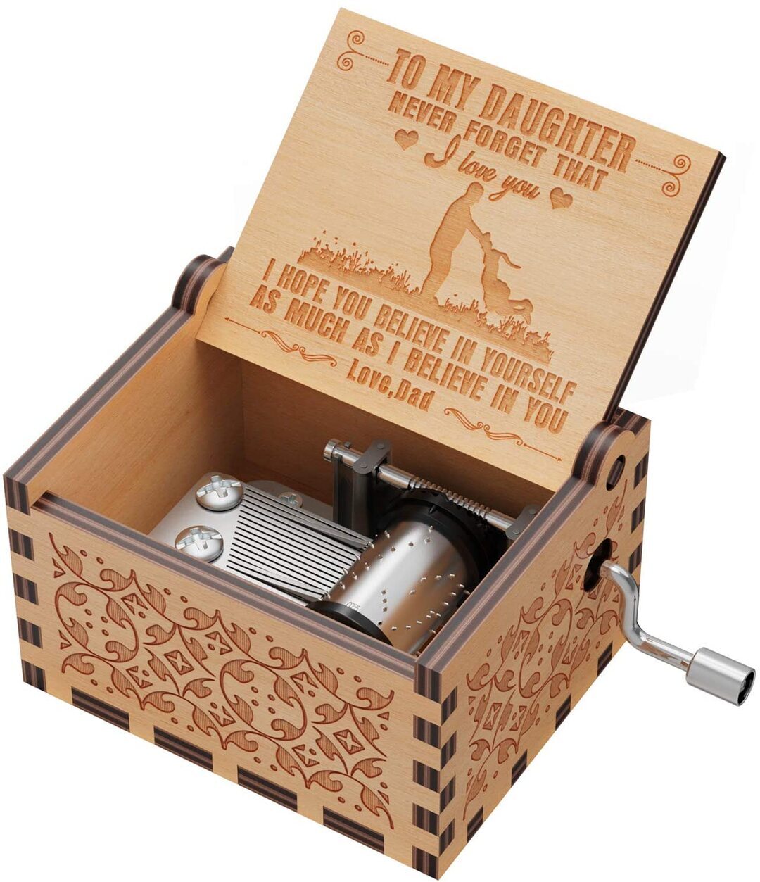 To My Daughter-Exquisite Wooden Music Box From Dad To Daughter-Jessemade AU