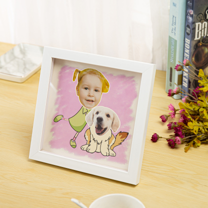 Personalised Couple Stereo Photo Frame With Dog-Jessemade AU