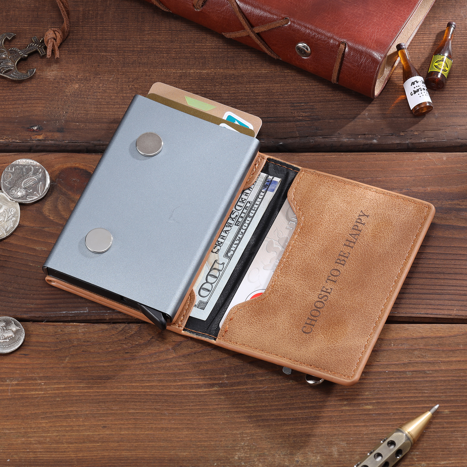 Personalised RFID-blocking Wallet Customised 1 Name Wallet Gifts for Him-Jessemade AU