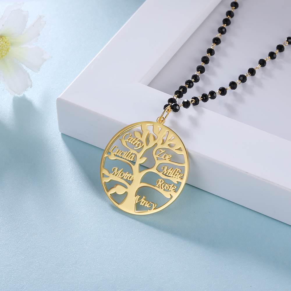 Personalised Family Tree Necklace Custom 7 Names Necklace Gift For Mother-Jessemade AU