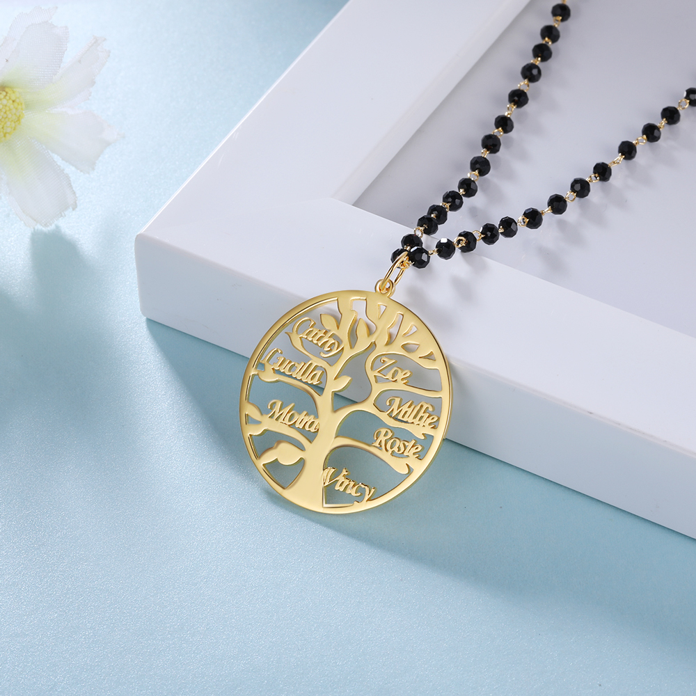 Personalised Family Tree Necklace Custom 7 Names Necklace Gift For Mother-Jessemade AU