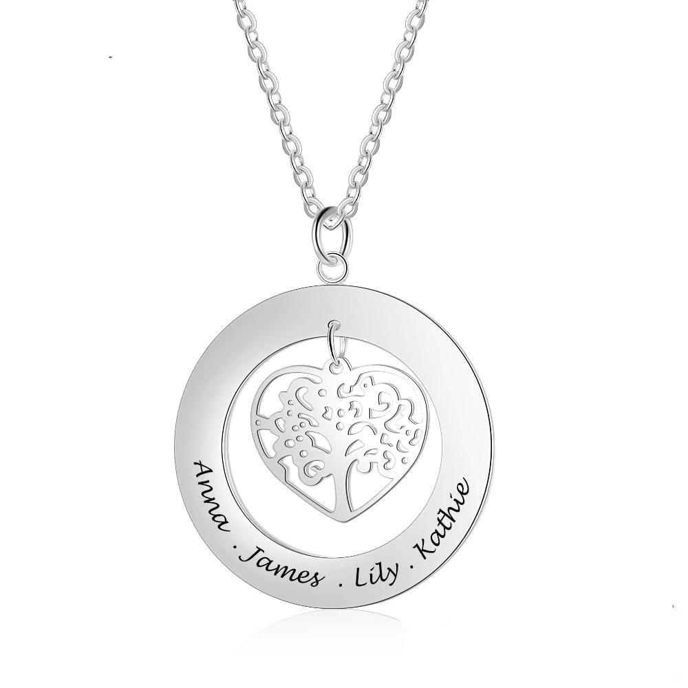 Personalised Family Tree  Engraving Necklace-Jessemade AU