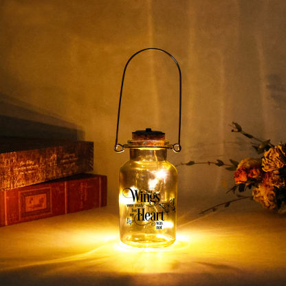 Butterfly Memorial Jar Night Light "Your Wings Were Ready But My Heart Was Not"-Jessemade AU