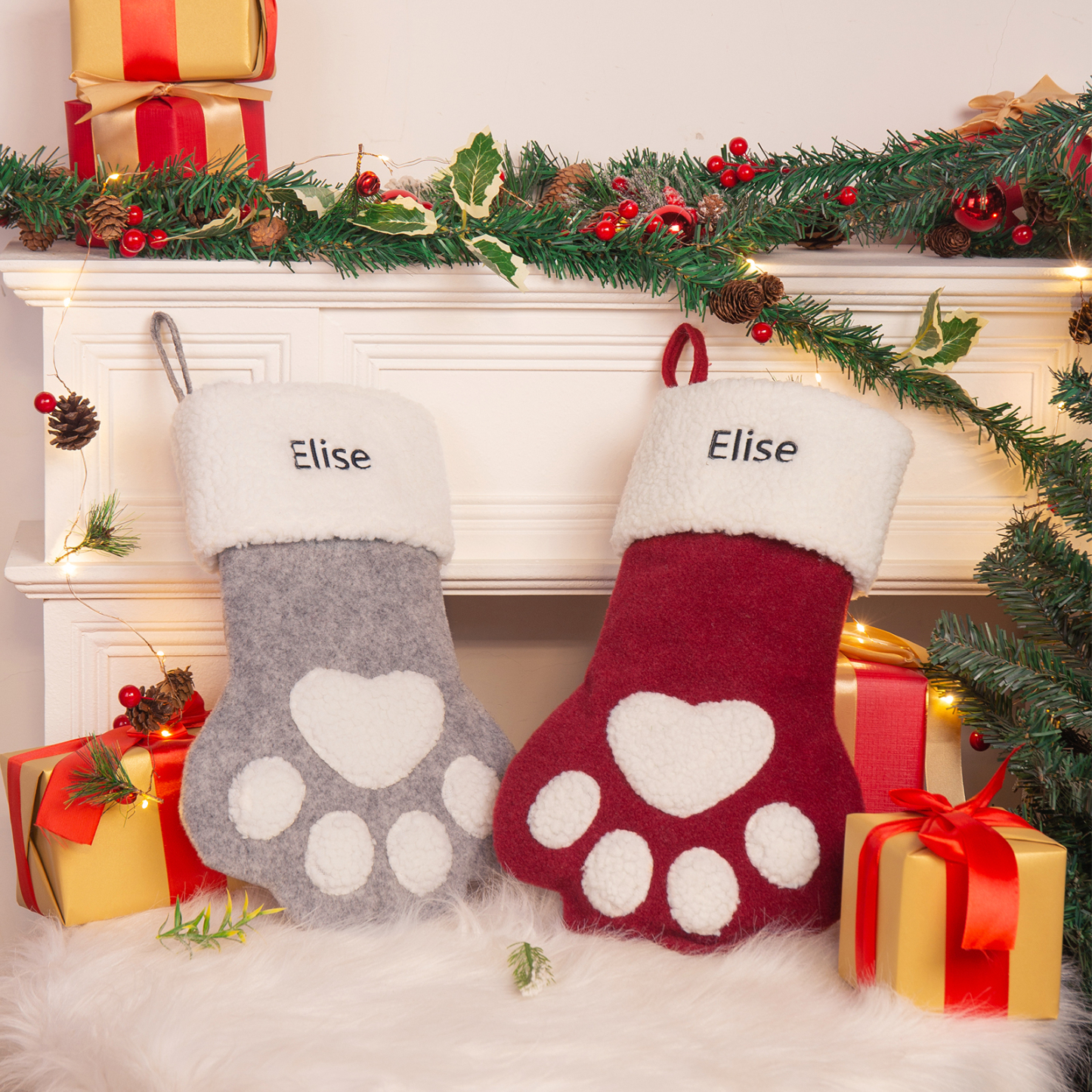 Personalised Christmas Stockings Ornaments Custom 1 Name Christmas Gifts for Family Friends-Jessemade AU