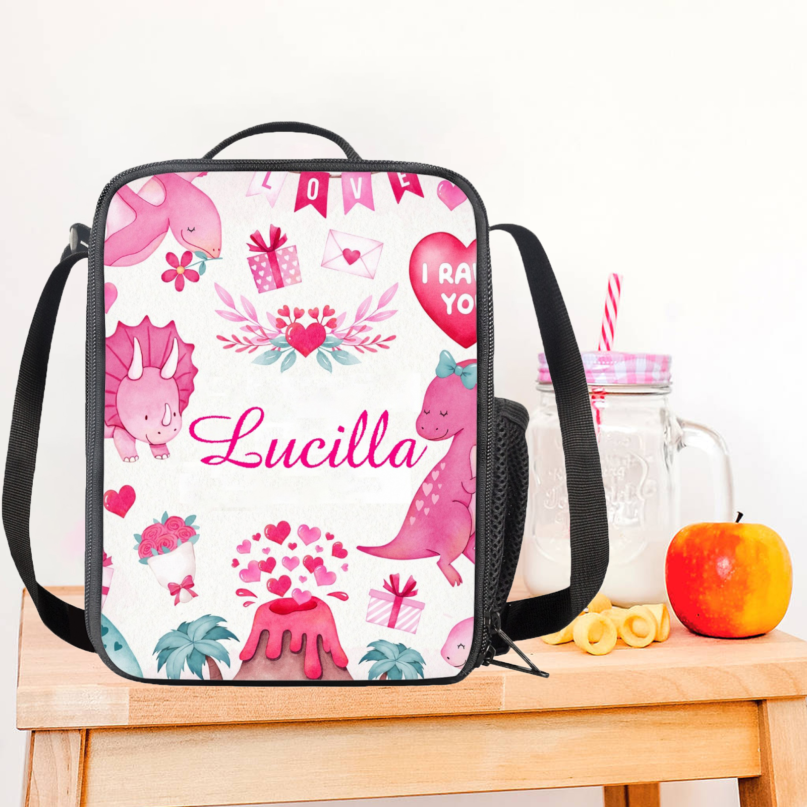 Custom Name Lunch Bag Personalised Cartoon Island Lunch Box  Gifts for Kids-Jessemade AU