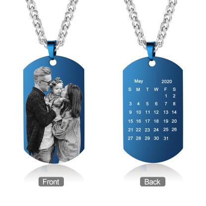 Personalised Photo Tag Necklace Custom Photo Cuban Chain Necklace Gifts For Father-Jessemade AU