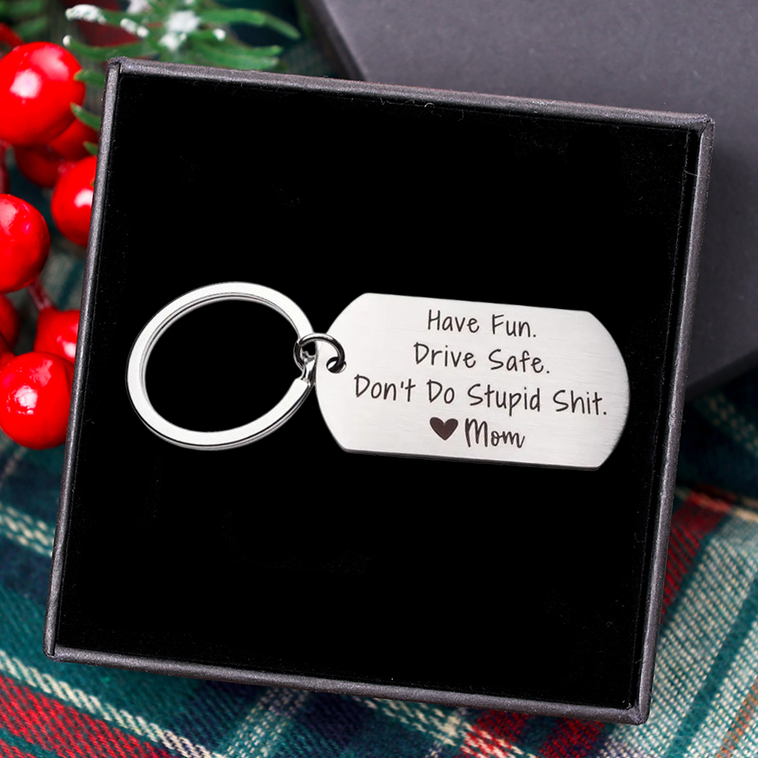 Don't Do Stupid Funny Keychain Custom Name Keyring Have Fun Drive Safe Keychain Gift for Kids-Jessemade AU