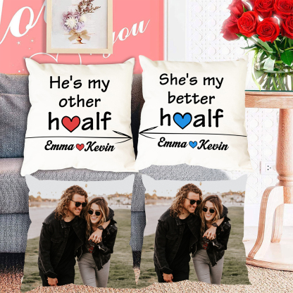 2 pcs Personalised Couple Pillow Case Engrave Photo Pillow Cover Sweet Gift For Her Him-Jessemade AU