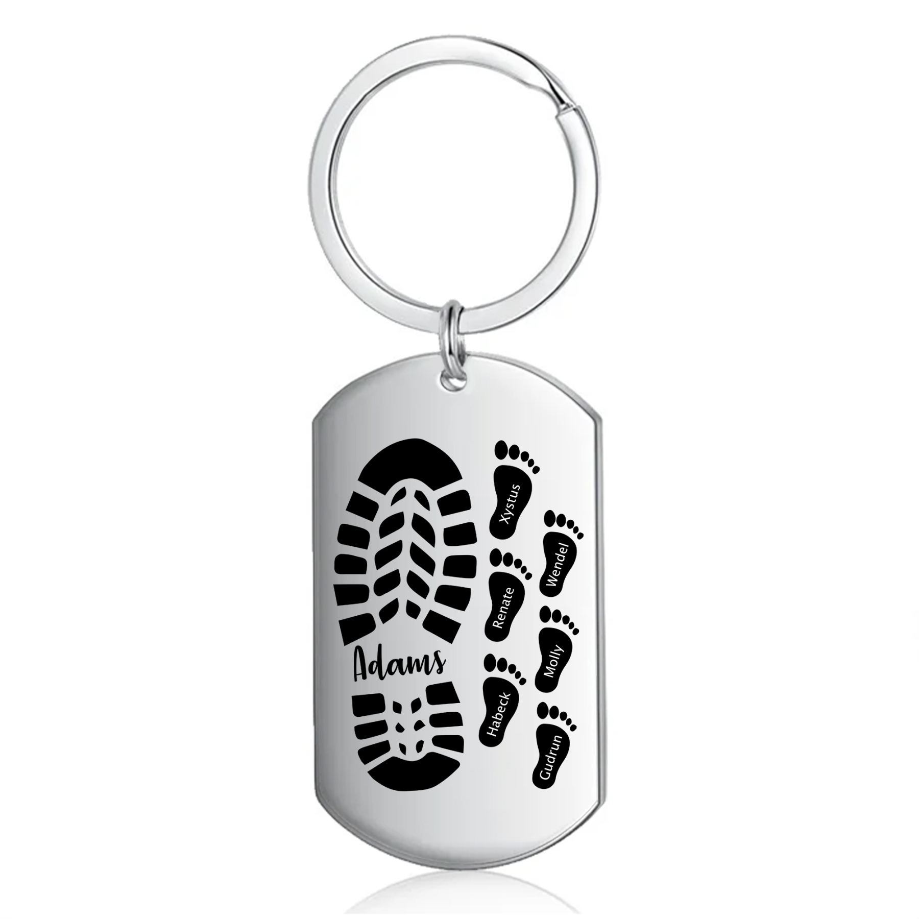Personalised 7 Names Keychain Custom Dad Shoe Baby Foot Keychain Father's Day Gifts-Jessemade AU