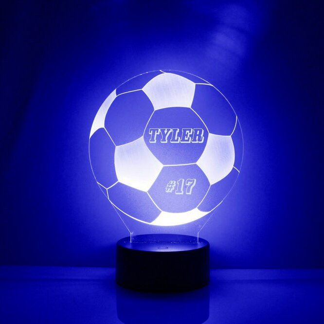 7 colour LED Football Night Light Custom Name & digital Lamp Gifts for Kids-Jessemade AU