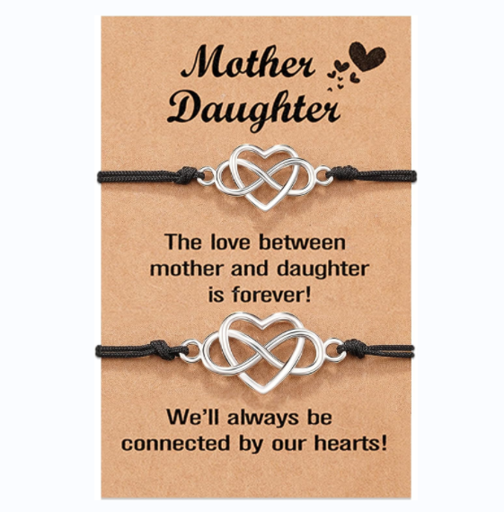 Unique Mother Daughter Bracelets Heart Bracelets Mother's Day Birthday Christmas Gifts for Women Girls-Jessemade AU