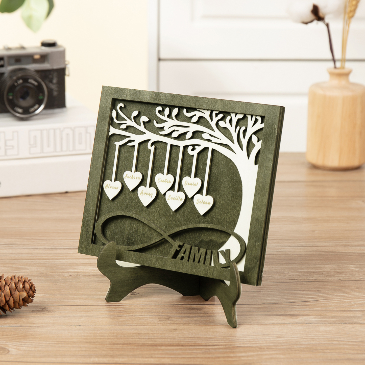 Custom Family Tree Sign with 7 Names Wooden Keepsake Gifts-Jessemade AU