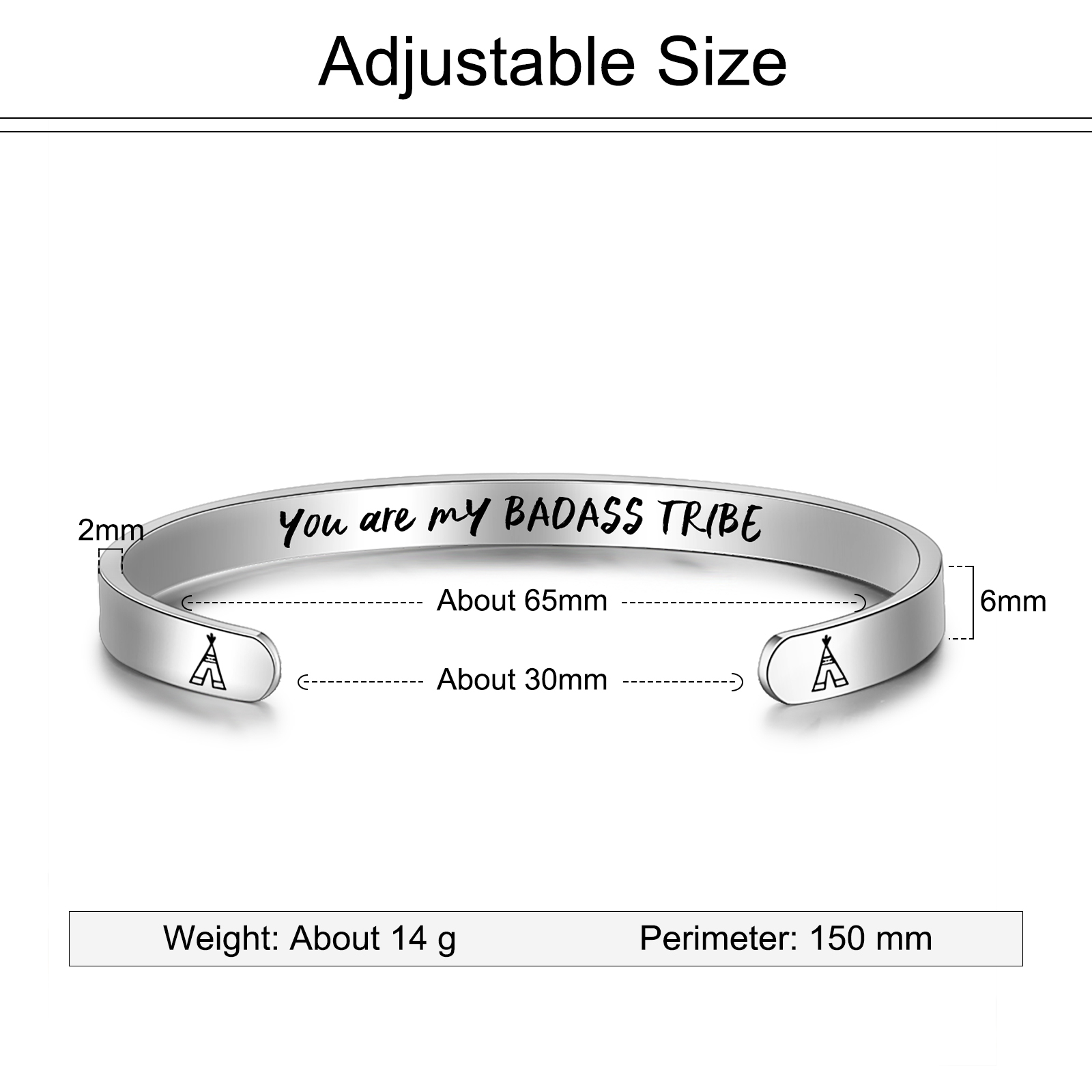 Personalised Silver Colour Women's Bracelet With 1 Text-Jessemade AU