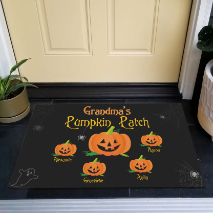 Personalised Halloween Doormat Custom 5 Names Pumpkin Doormat Home Decor - Grandma's Pumpkin Patch-Jessemade AU