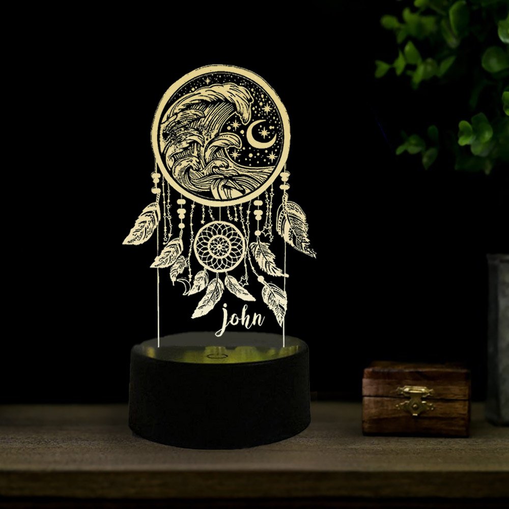 Personalised Dream Catcher Night Light Custom Name Gifts For Kids-Jessemade AU