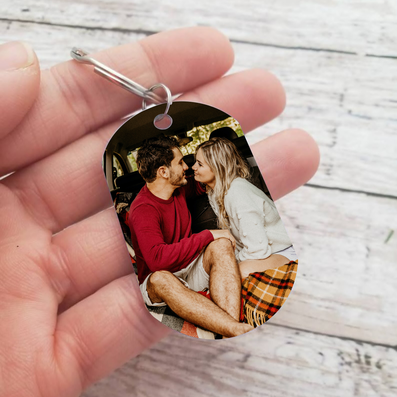 To My Love/Man Couple Keychain Customised Photo Stainless Steel Keyring Valentine's Day Gift for Couples-Jessemade AU