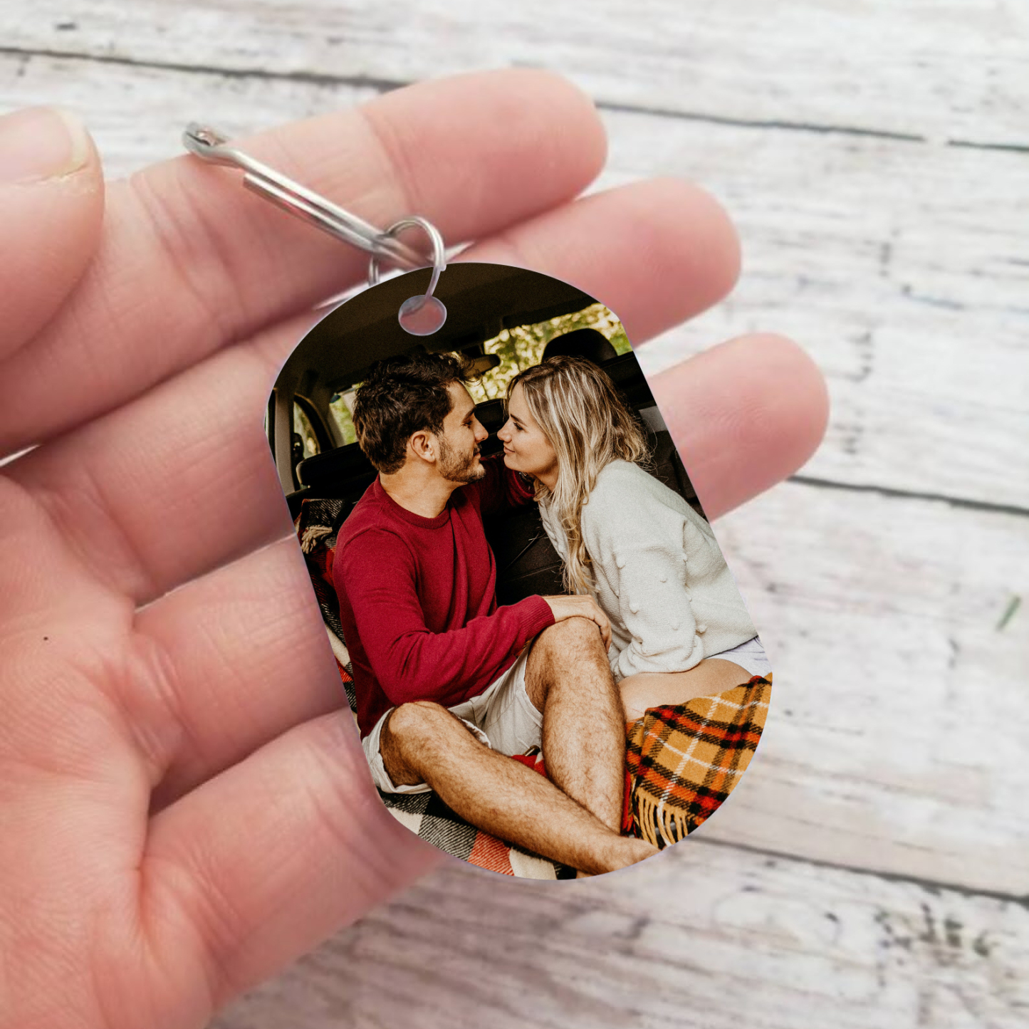 To My Love/Man Couple Keychain Customised Photo Stainless Steel Keyring Valentine's Day Gift for Couples-Jessemade AU