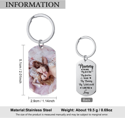 Personalised Photo & Name Keychain Gifts for Mommy/Mummy - You Are My First Kiss, My First Love, My Whole World-Jessemade AU
