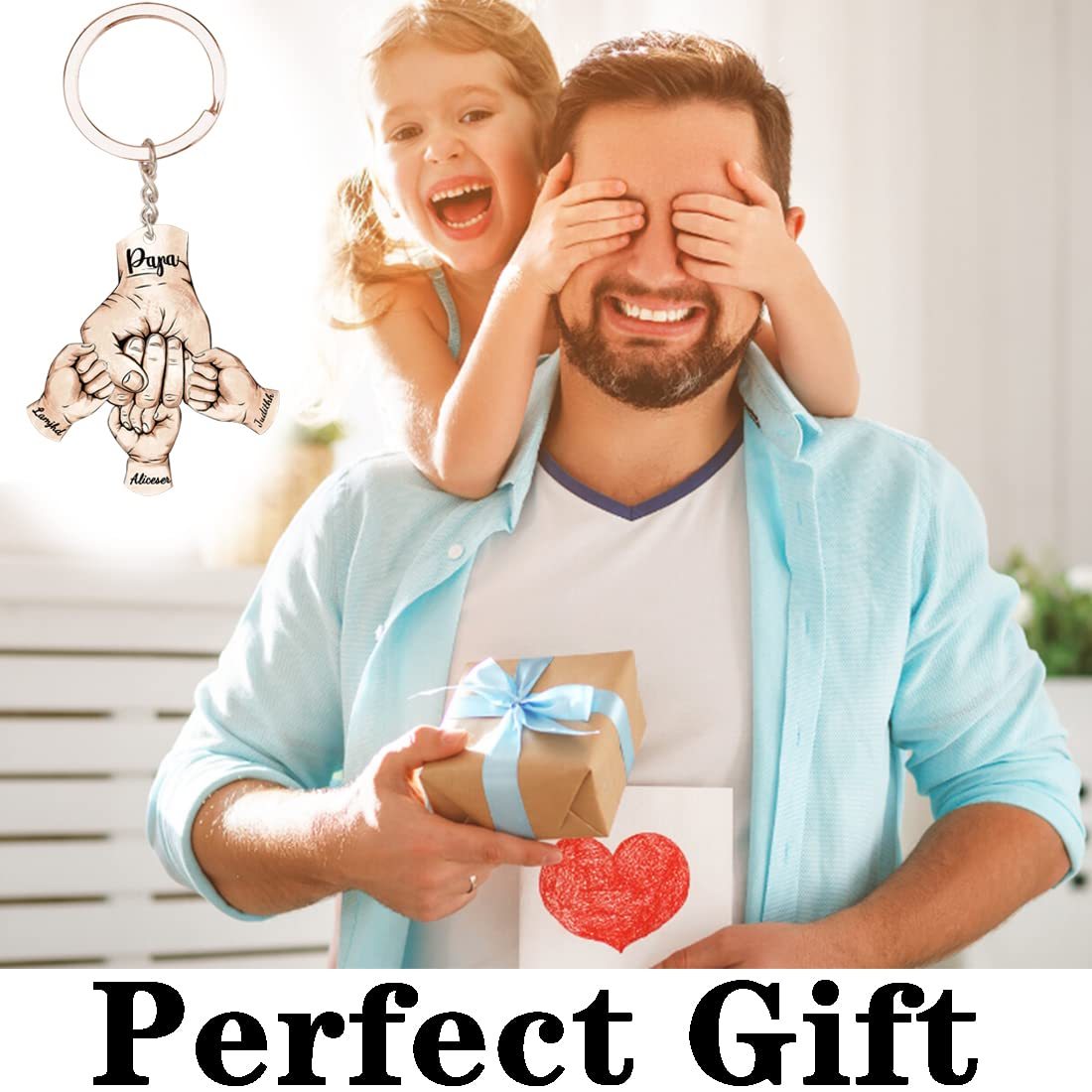 Personalised Fist Bump Keychain Engrave 2 Names Acrylic Keyring Father's Day Gifts-Jessemade AU