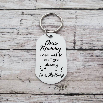 Personalised Photo Keychain Pregnant Newborn Keychain Gifts for Mommy/Mummy - I Can't Wait To Meet You Already-Jessemade AU