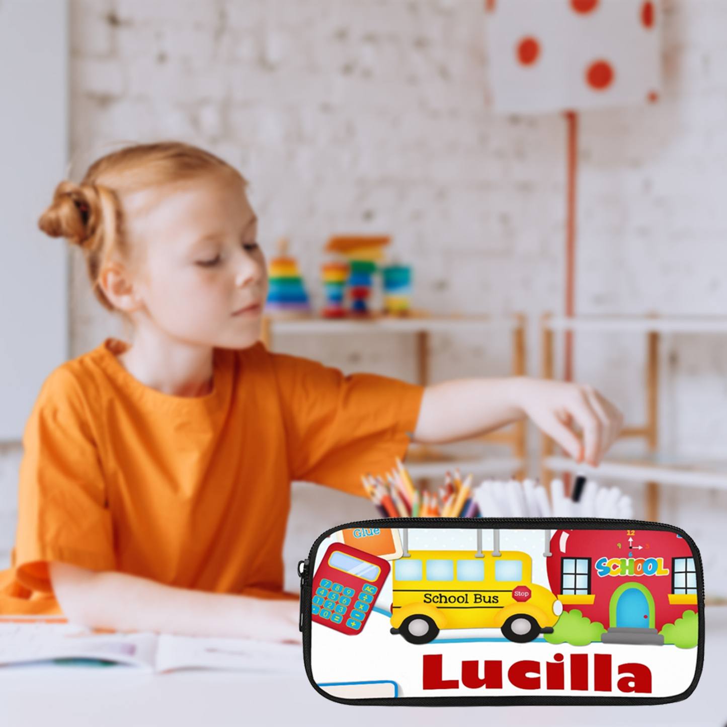 Personalised  Name Pencil Case Car Pen Bag Zipper Back to School Gifts for Student-Jessemade AU