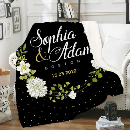 Personalised Couple Blanket Customised 2 Names & Date Blanket Valentine's Day Gift for Him/Her-Jessemade AU