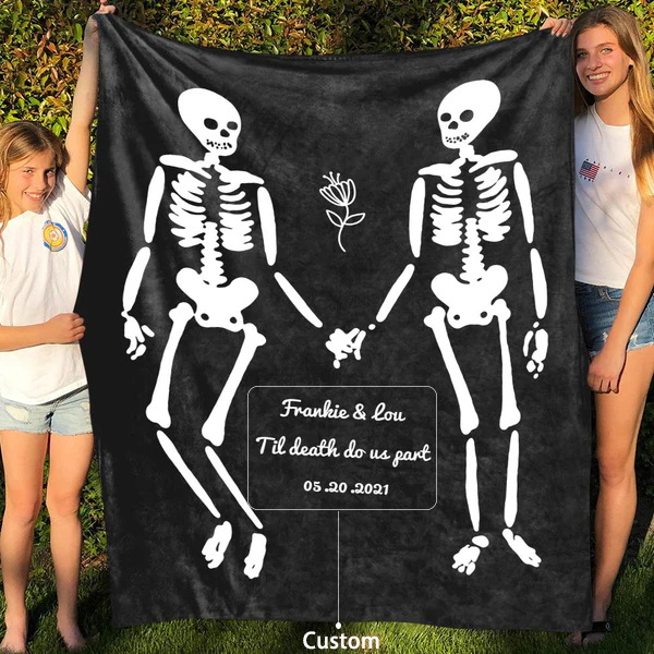 "Till Death Do Us Apart" Halloween Blanket Personalised Blanket Couple Blanket-Jessemade AU