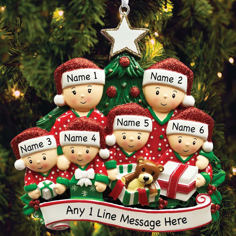 Personalised Christmas Tree Ornament Custom 4 Family Members Names Ornament-Jessemade AU