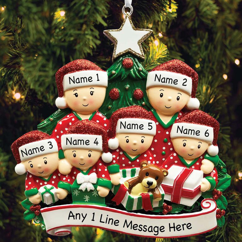 Personalised Christmas Tree Ornament Custom 4 Family Members Names Ornament-Jessemade AU