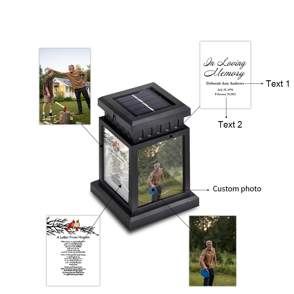 Personalised Photo Lantern Lamp Cardinals Memorial Sympathy gift-Jessemade AU