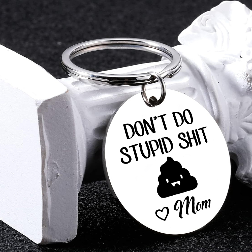Don't Do Stupid Funny Keychain Custom Text Keyring Personalised Gift For Kids-Jessemade AU