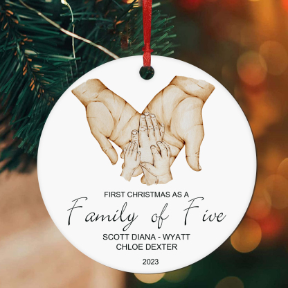 Personalised Christmas Tree Ornaments Wooden Palm Christmas Pendant Custom Text Gifts for Family Friends-Jessemade AU