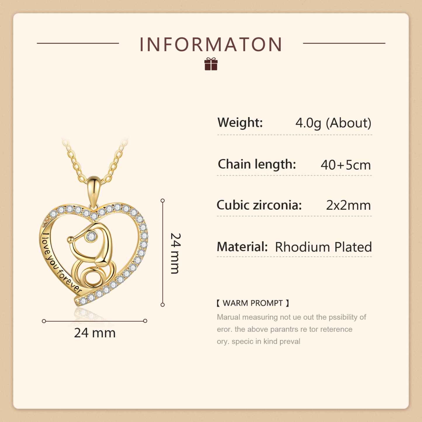 Personalised Heart Charm Women's Necklace-Jessemade AU