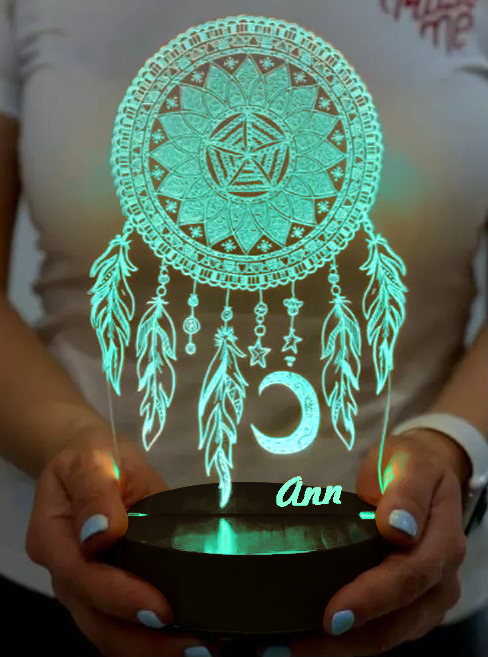 Personalised Dream Catcher Night Light Custom Name Gifts For Kids-Jessemade AU