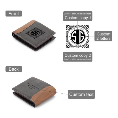 Personalised Leather Wallet Engraved Letter Short Purse Custom Folding Wallet Gifts For Women-Jessemade AU