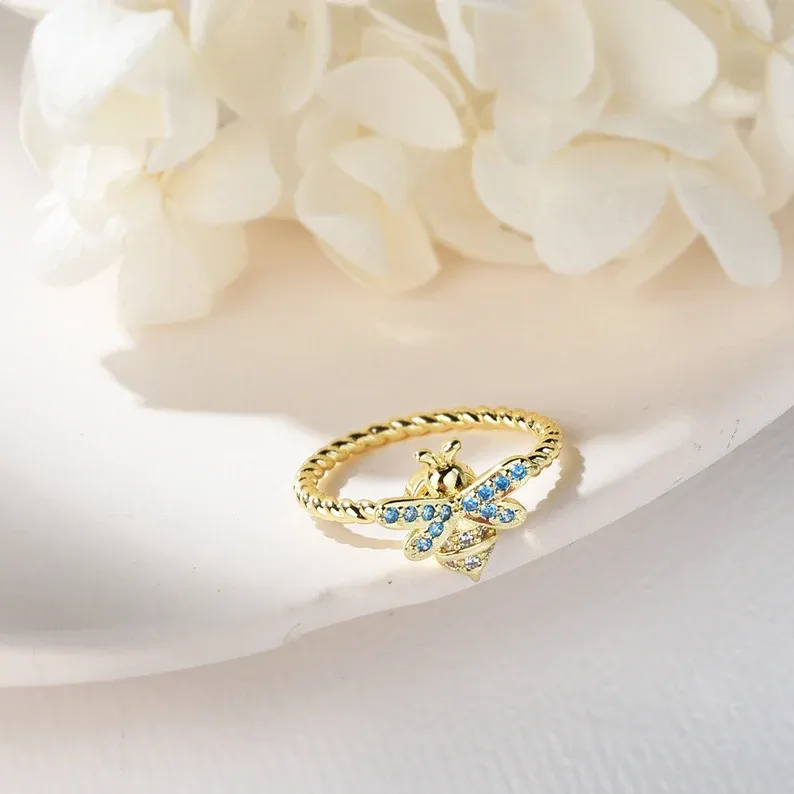 For Daughter-S925 Bee Fidget Ring Anxiety Spinning Ring" It Can Drive Away Your Anxiety"-Jessemade AU