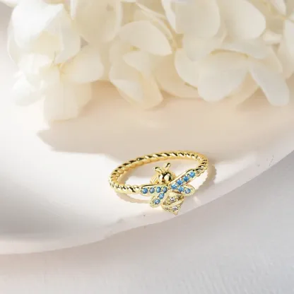 For Daughter-S925 Bee Fidget Ring Anxiety Spinning Ring" It Can Drive Away Your Anxiety"-Jessemade AU