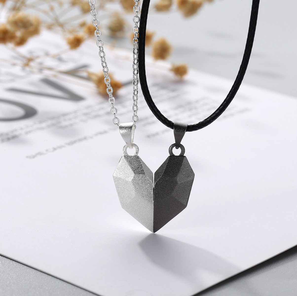 Magnetic Matching Couple Letter Necklace and Bracelet Valentine's Day Gifts for Couple-Jessemade AU